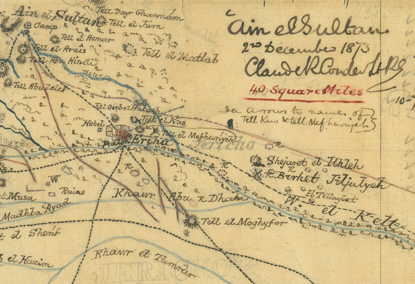 Kaart met Jericho en Tell es-Sultan (PEF-M-WS-136) DETAIL