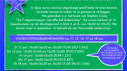 Twijfel je vaak? | dan is de Honourscursus Persoonlijk leiderschap wat voor jou!