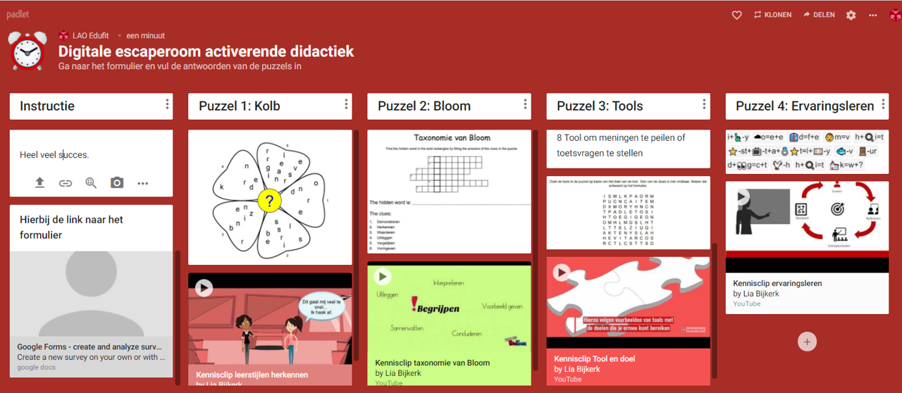 Padlet digitale escaperoom - Lia Bijkerk