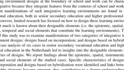 Artikel in Learning Environments Research over de kenmerken van integratieve leeromgevingen
