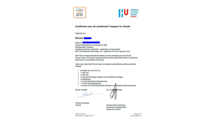Eerste topsportcertificaten HU uitgereikt